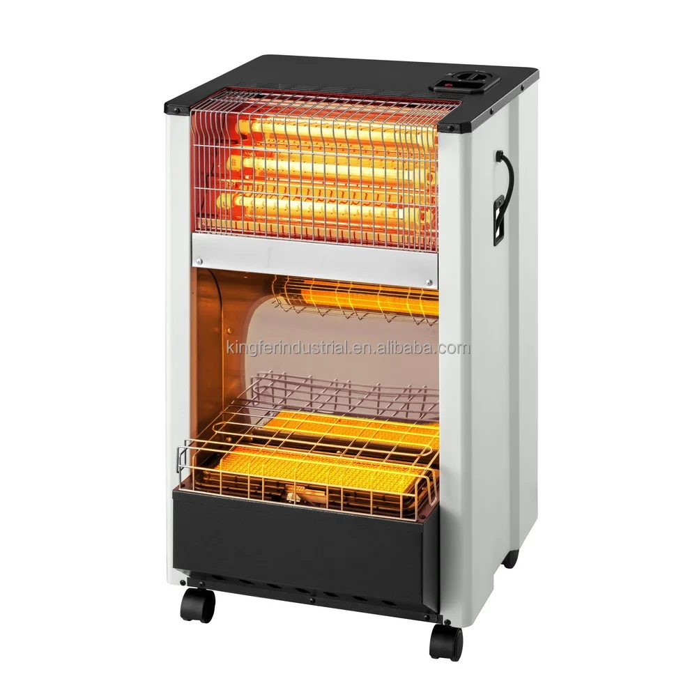 Portable Freestanding Moving Gas and Electric Heater Fast Heated with Adjustable Thermostat for Household Outdoor Camping Use