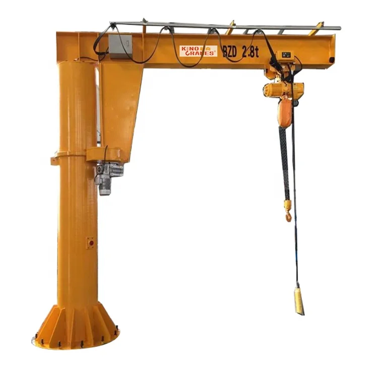 5T 10T Fixed Column Cantilever Crane With Electric Chain Hoist