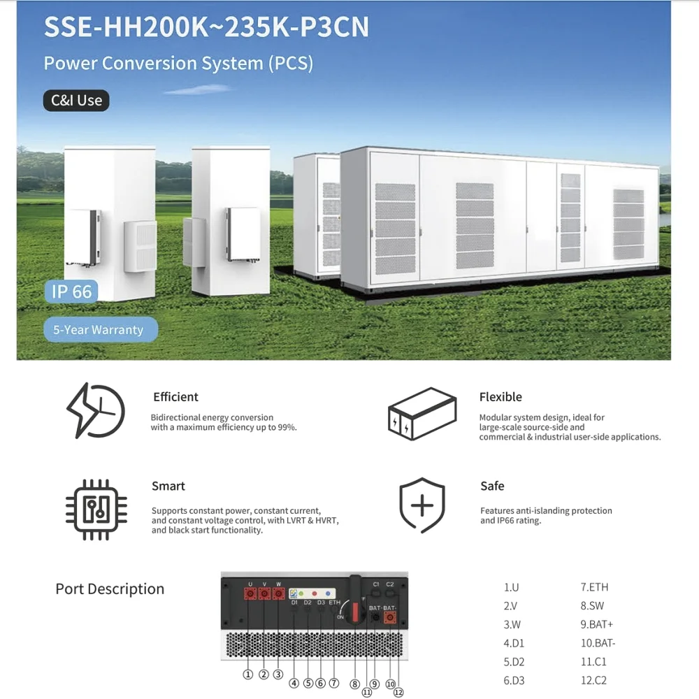 200KW-235KW SOSEN Best performance industrial and commercial inverters Three-Phase High Voltage Hybrid photovoltaic inverter
