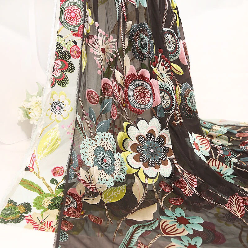 
Customized floral tela colorful velvet print fabric textile 