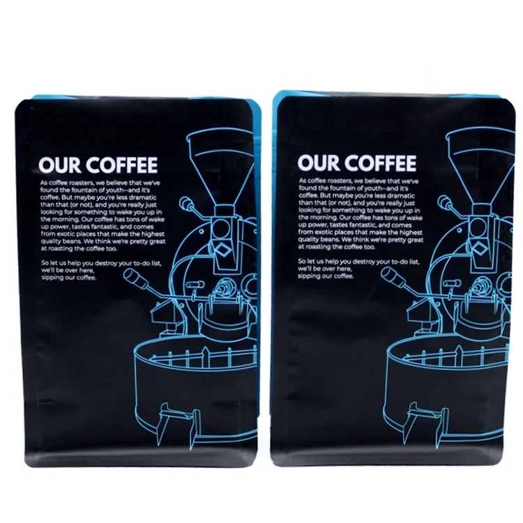 Low MOQ custom printed 250g foil coffee bags zip coffee bag with valve
