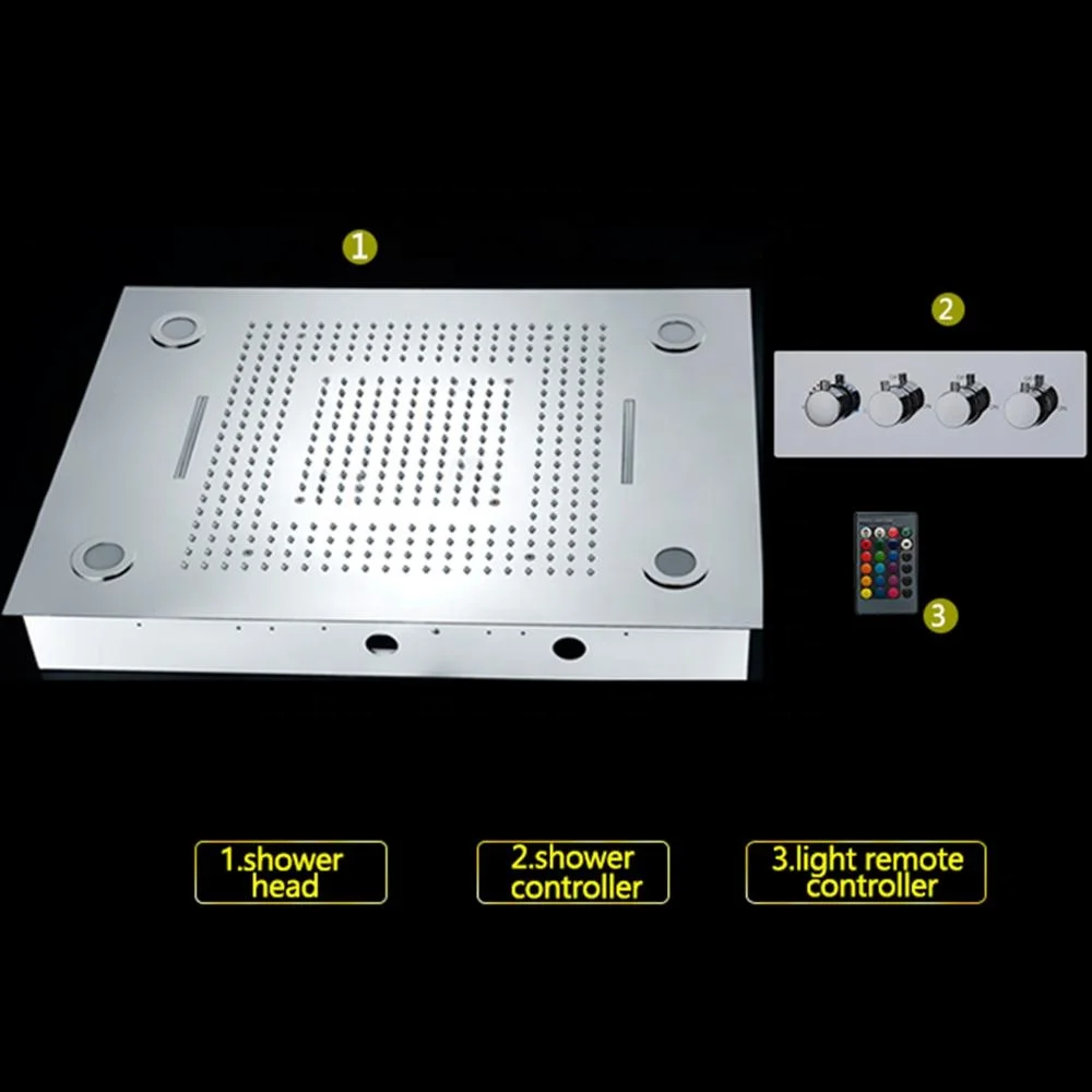 LED Fixed shower heads Ceiling overhead rain shower