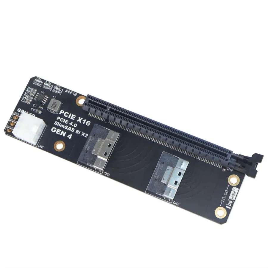 FEICHAO 2-портовый адаптер SlimSAS 8i x2 to PCIe4.0x16 плата адаптера SFF8654 карта