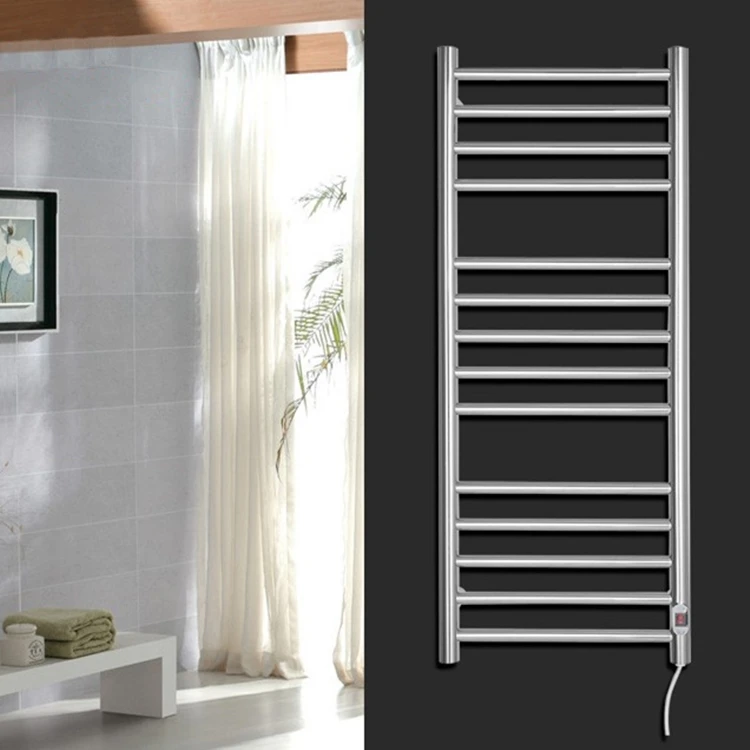 Towel Warmer Wall Mount Electric Plug-in/hardwired Heated Towel Rack Brush Finish Stainless Steel Heater 1150*450mm Logo Print