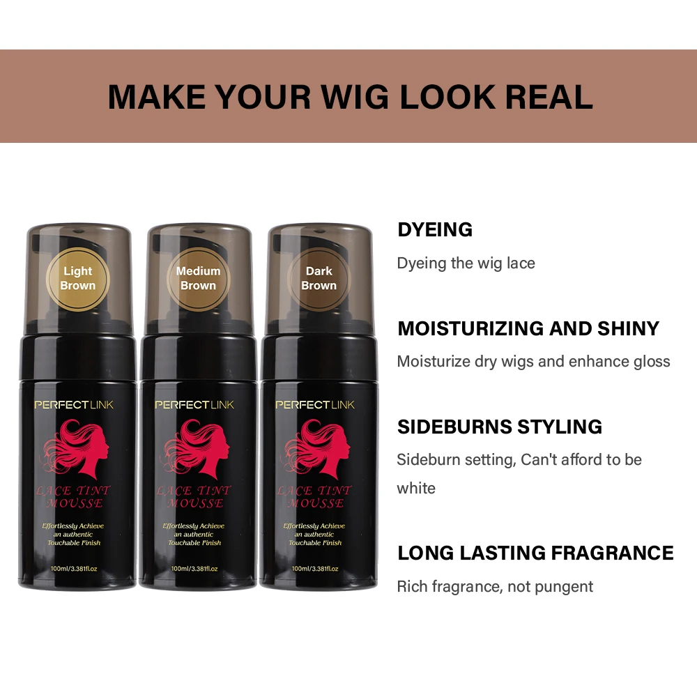 Best Quality OEM Mouse Lace Tint Foam Fast Drying Styling Lace Mousse Tint 100ML Lace Tint Foam