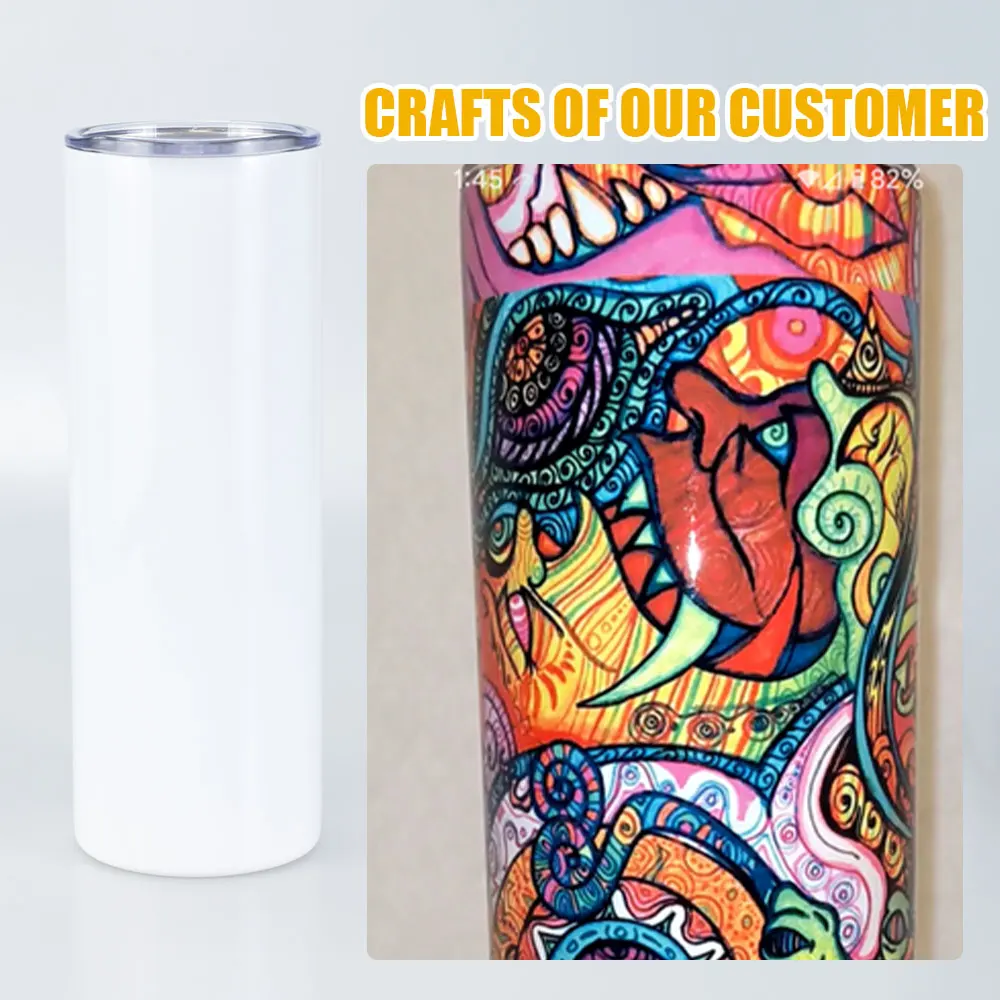 Wholesale double wall sublimation blanks mugs white skinny tumblers straight vasos de acero inoxidable 30oz 20oz 12oz 15oz 22oz