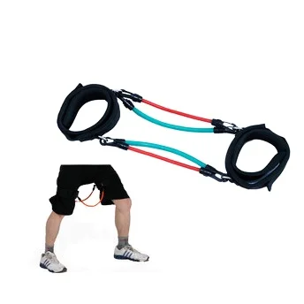 Resistance Band leg trainer With 2 Padded Ankle Straps Made With Heavy Latex Rubber Leg Resistance Bands