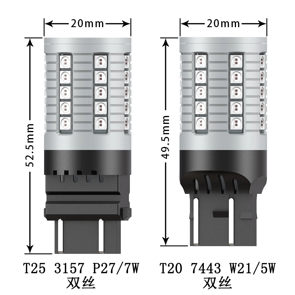 Нет гипер вспышки 12 В P21w 3156 7440 45smd 3030 сигнал поворота заднего хода теплый белый лампочка Янтарный с резистором 1156 светодиодный