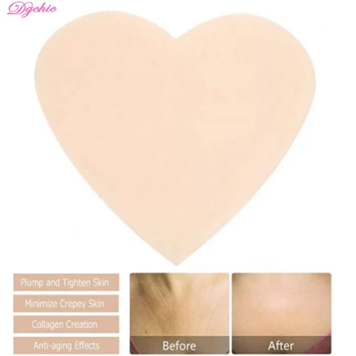 Customizable Patches Reusable Waterable Silicone Anti Wrinkle Pads Triangle Shape Nude Clear For Ladies Chest Pad