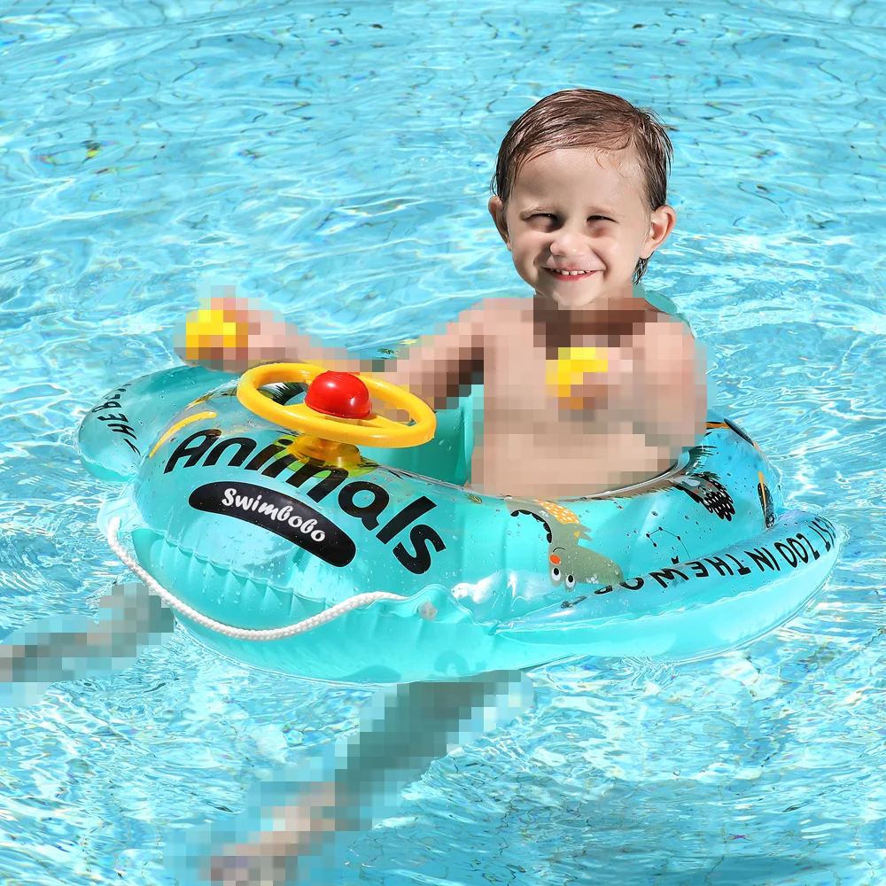 kids Seat Swimming Pool Inflatable Baby Float Swim Ring Summer Circle Water Toy Diameter of 30 cm Jungle Seat Boat Swimbobo