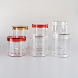 Custom Face Skin Care Cream Plastic Cosmetic Jars with Clear Lids 250ml 8oz