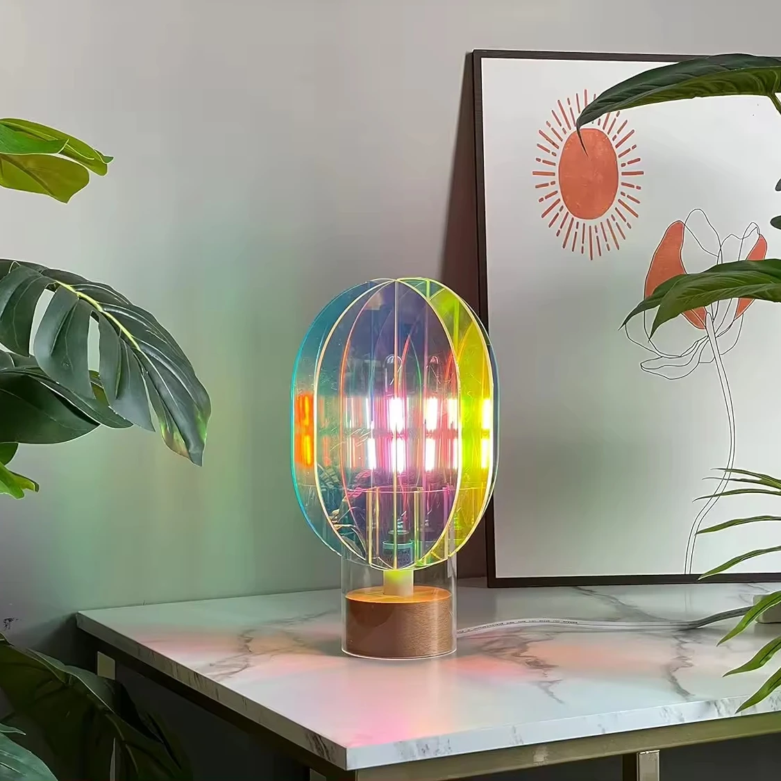 LED Table Lamp Acrylic 3D Night lamp USB Desk lamp for Bedroom Bedside Decorative Girl Gift Colorful Night Light