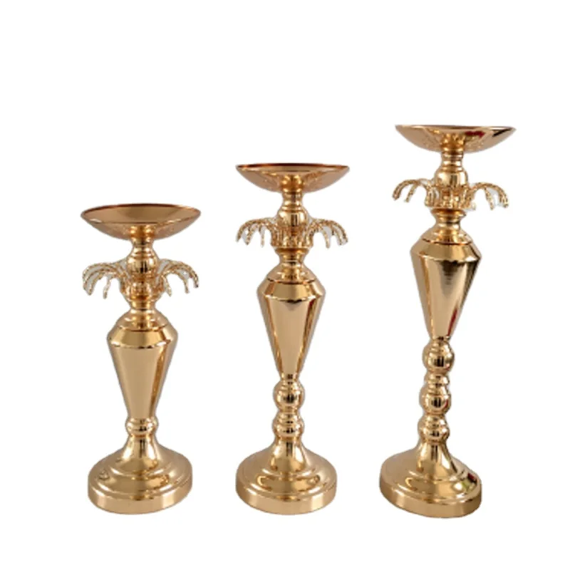 Wholesales Fast shipping Wedding Party Metal Flower Stand Vase Road Led Gold Plating for Home Decoration