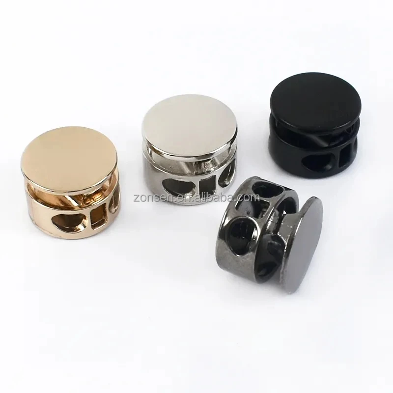 10*15mmWholesale DIY Sewing Kits Down Jacket Cord End Adjustment Rope Lock Alloy Cord Lock Stopper Cylindrical Spring Buckle