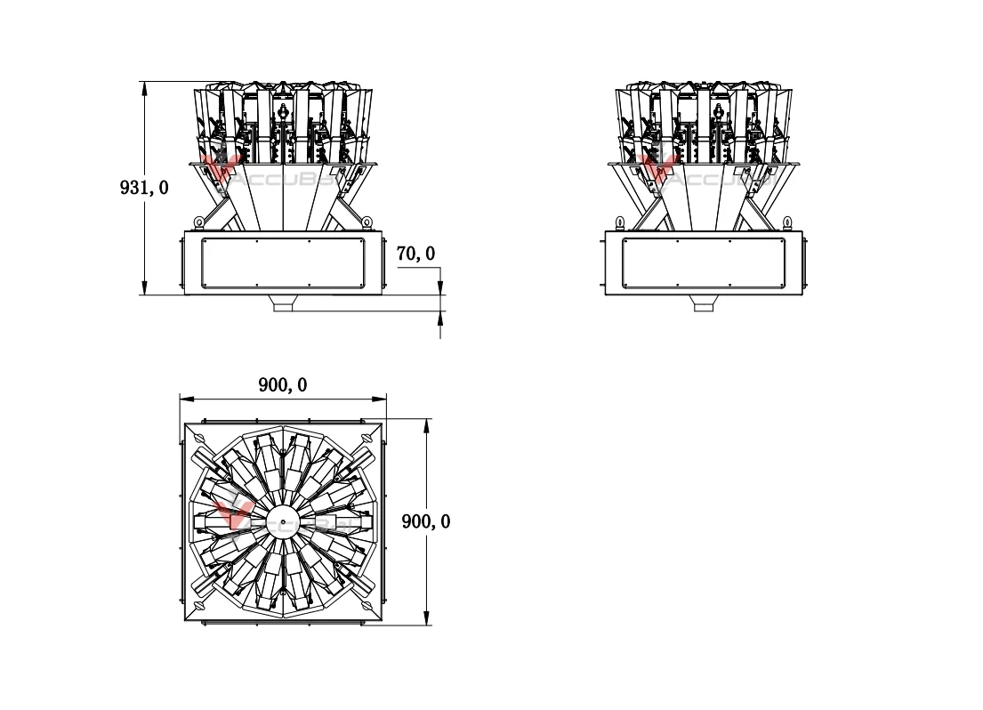 High accuracy smallest herb flower packaging machine 14 head multihead weigher micro weighers
