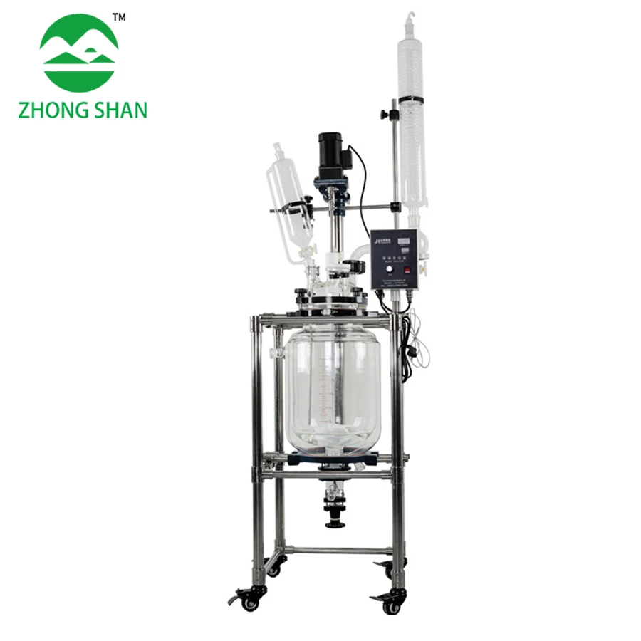 Double Jacketed 5L 10L 20L 50L 100L 200L High Pressure Glass Reactor