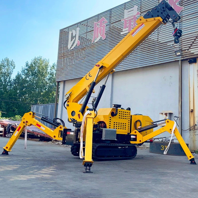 Mini spider crawler crane 3 ton 5ton 8 ton diesel knuckle boom spider crane with best price