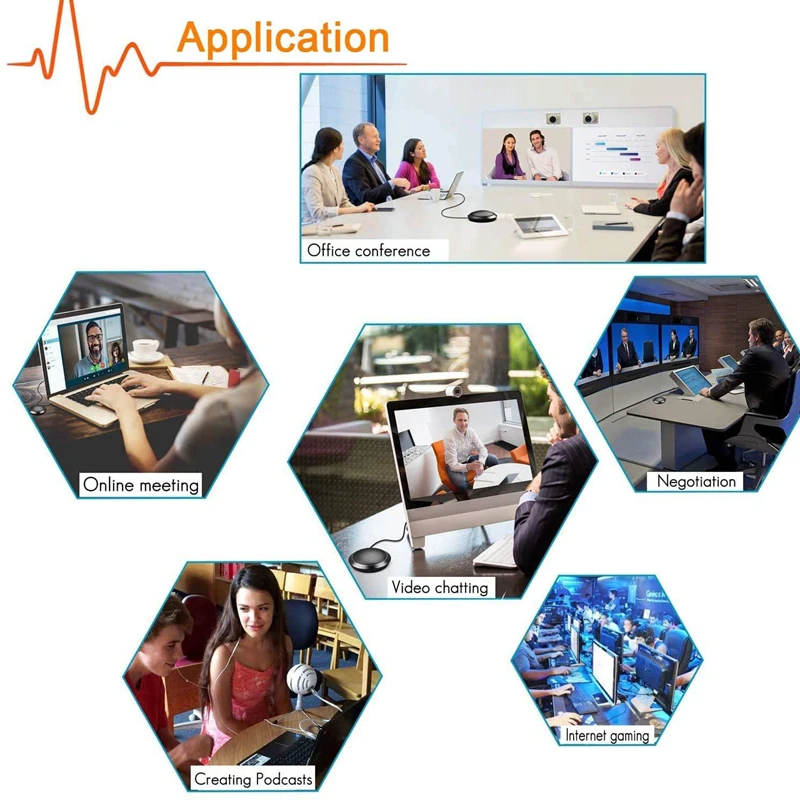 Всенаправленный usb-микрофон для компьютера видеоконференции умное шумоподавление пряжки конденсаторный микрофон ПК-игр