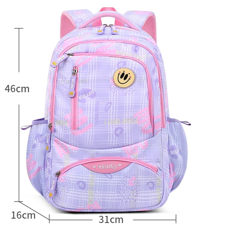 2024 fashion simple student school bag multi-layer easy to store large capacity portable shoulder bag