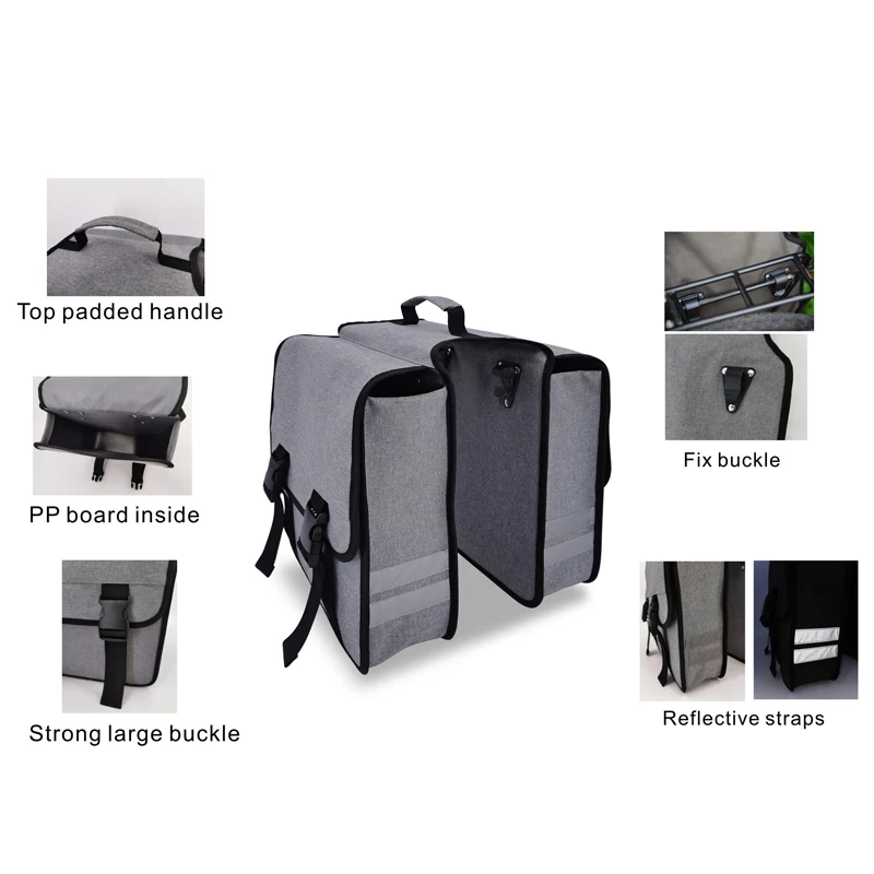 Waterproof Bike Transport Messenger Bag  Bicycle Rear Seat Carrier Double Pannier Bag