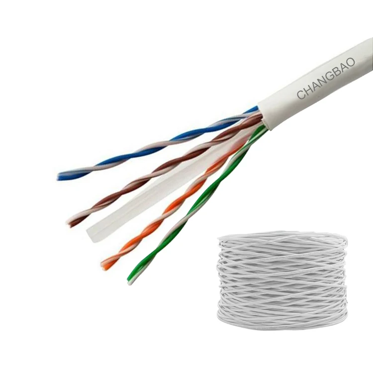 Changbao Hot Selling 23AWG 4P utp cat6 cable 305m 1000ft white color wireless