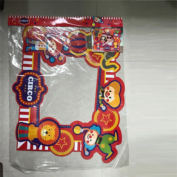 New Circus Theme Party Selfie Photobooth Photo Frame Props for Kids Birthday Party Eco-friendly Party Supplies Tableware