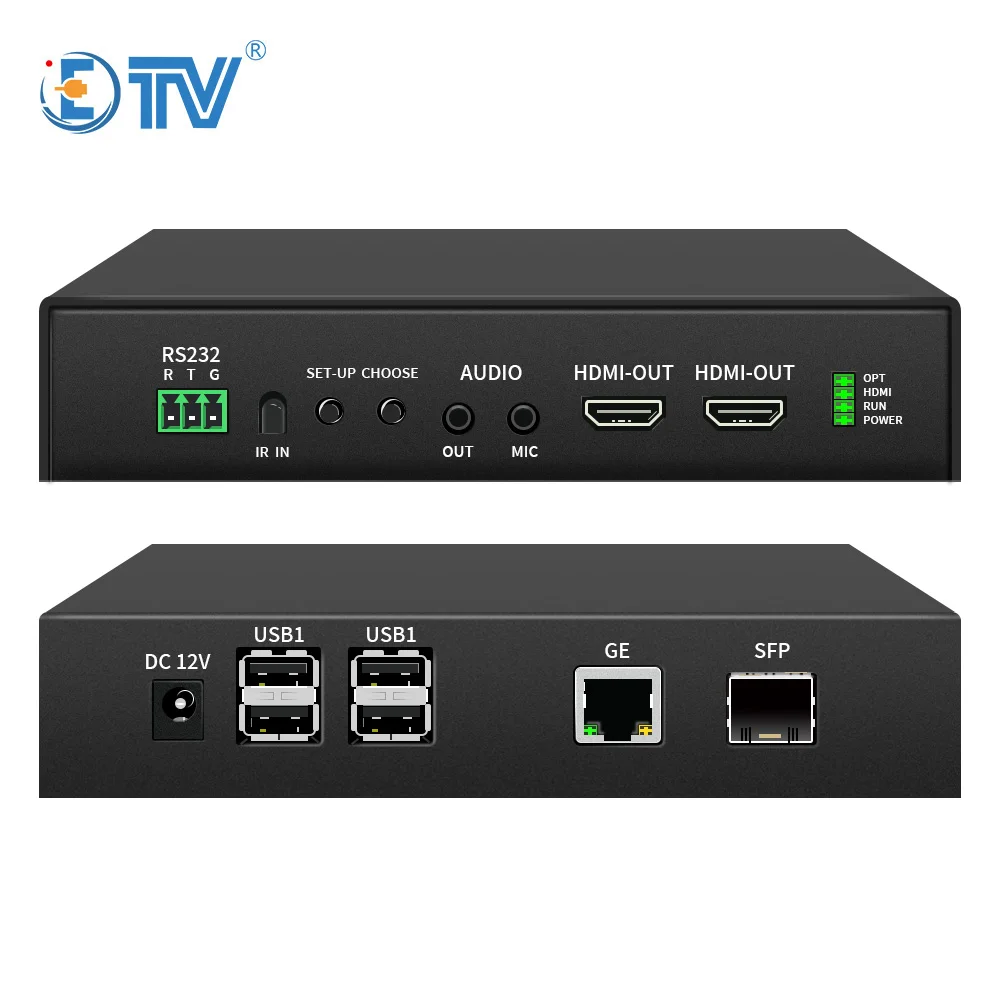 Удлинитель для аудио и видеосигнала kvm 10g ETV 4k с поддержкой внешнего порта Gigabit Ethernet