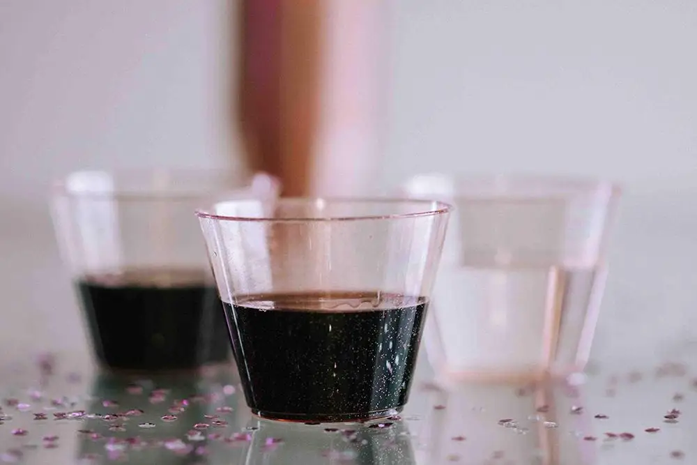 Rose Gold Powder Clear Plastic Cups