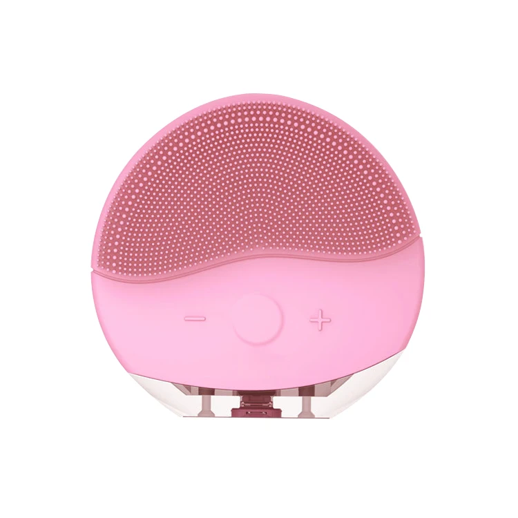 cepillo facial silicona  wireless mini  pink custom color  double sides electric sonic silicone facial cleansing brush