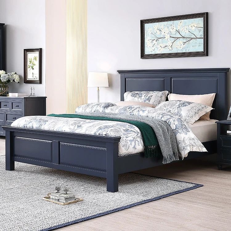 Customizable European Style Queen Modern natural Furniture Bedroom Set Bed with Drawer Storage