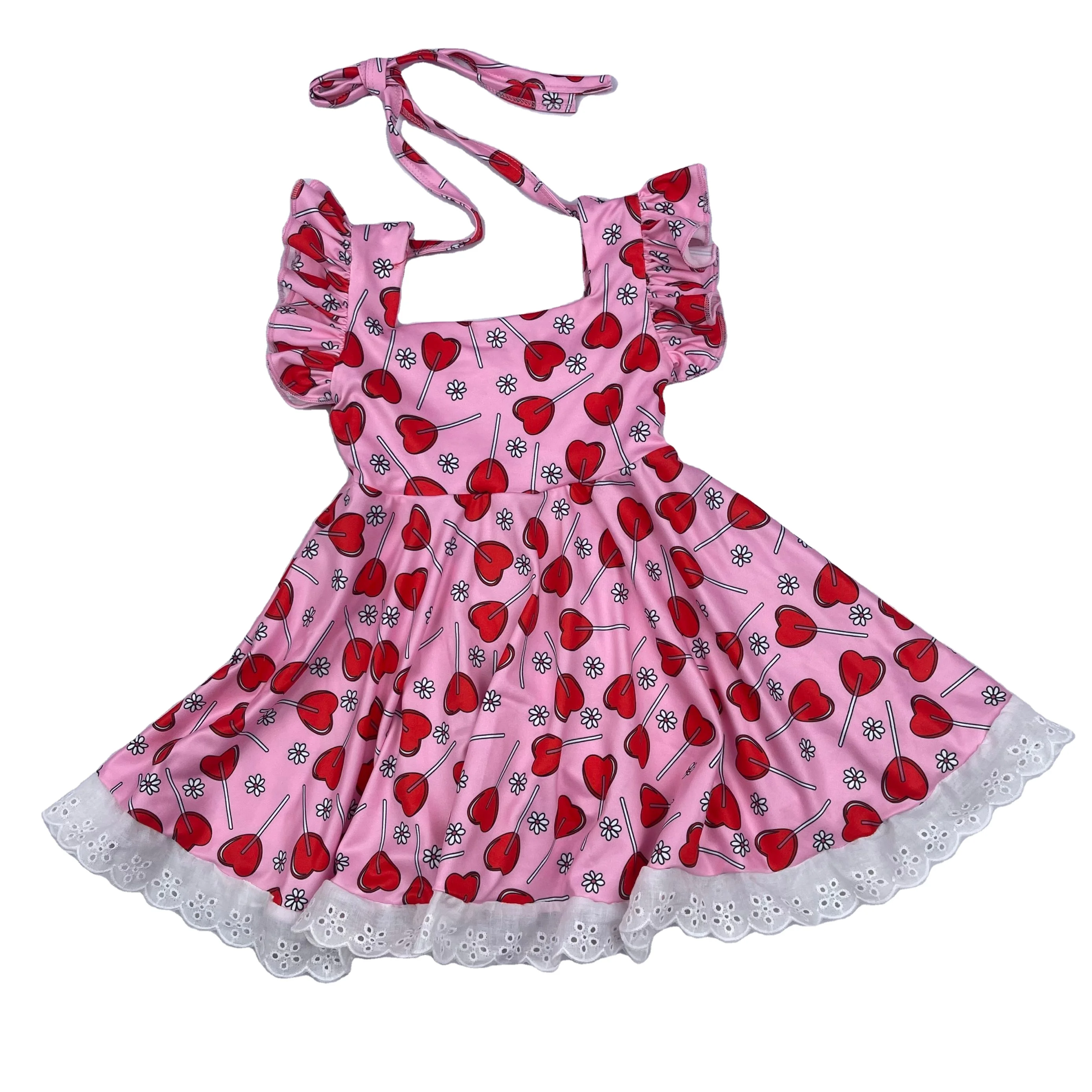 Qingli Western Boutique Baby Girl Custom Pattern Summer Dresses Clothing Party Wedding Kids Dress