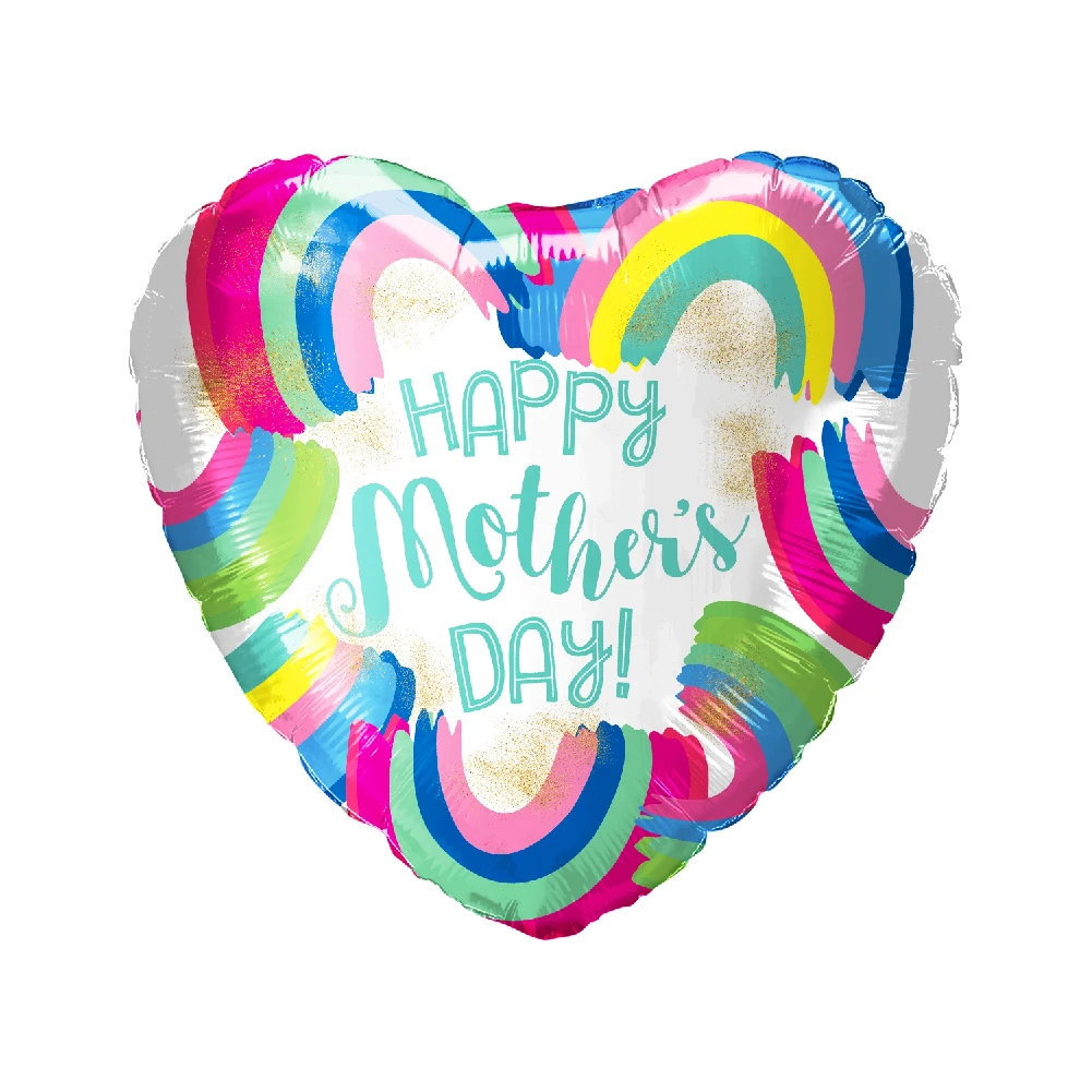 HMD Mini 5 inch Met Happy Mothers Day Decoration Painted Rainbow ST Foil Balloons OEM Mom Mama Decoration