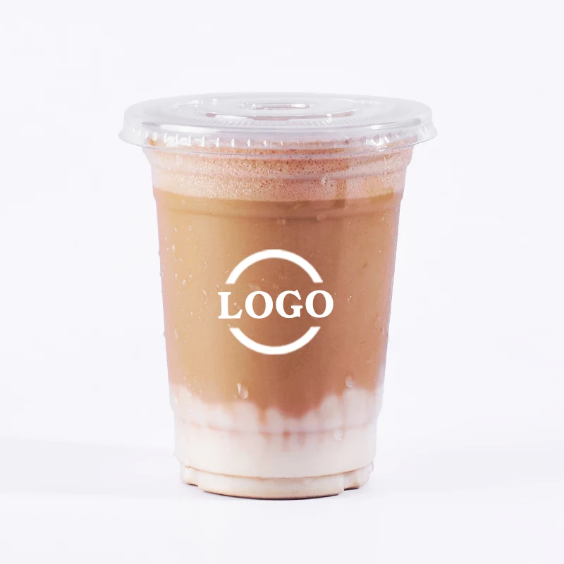 Printing Logo  Biodegradable Plastic Cup Compostable Cold Drinks 12oz 16oz 20oz Disposable Cups