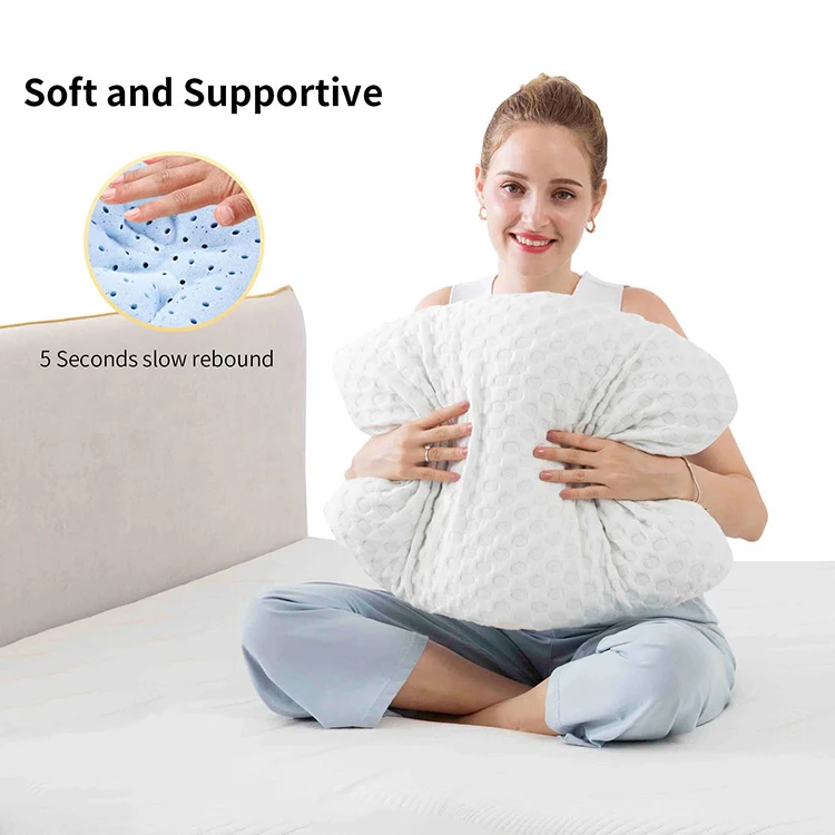 Comfortably Quality Sleeping Healthy Bed Bamboo Cooling 350Gsm Shredded Memory Foam Neck Pillow For Sleeping Shredded