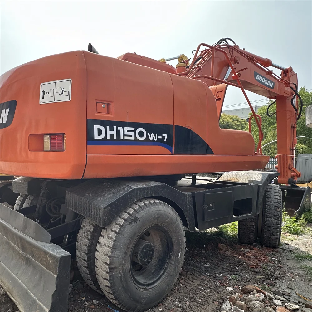 Korea оригинальный Doosan 150 колесный экскаватор/15 тонн DOOSAN DH150w-7 подержанный экскаватор по низкой цене распродажа