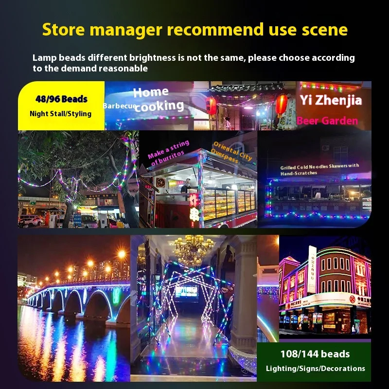 High Quality Long Lighting Life Waterproof Remote Voice Control 144led Colorful RGB Flexible 220v Led Strip Lights 2835