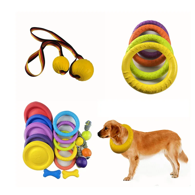MiaPeta EVA Dog Flying Discs Ring Toy Ball Rope Dog Toy for Water Floating  Fitness Training Toys for Large Small Dogs
