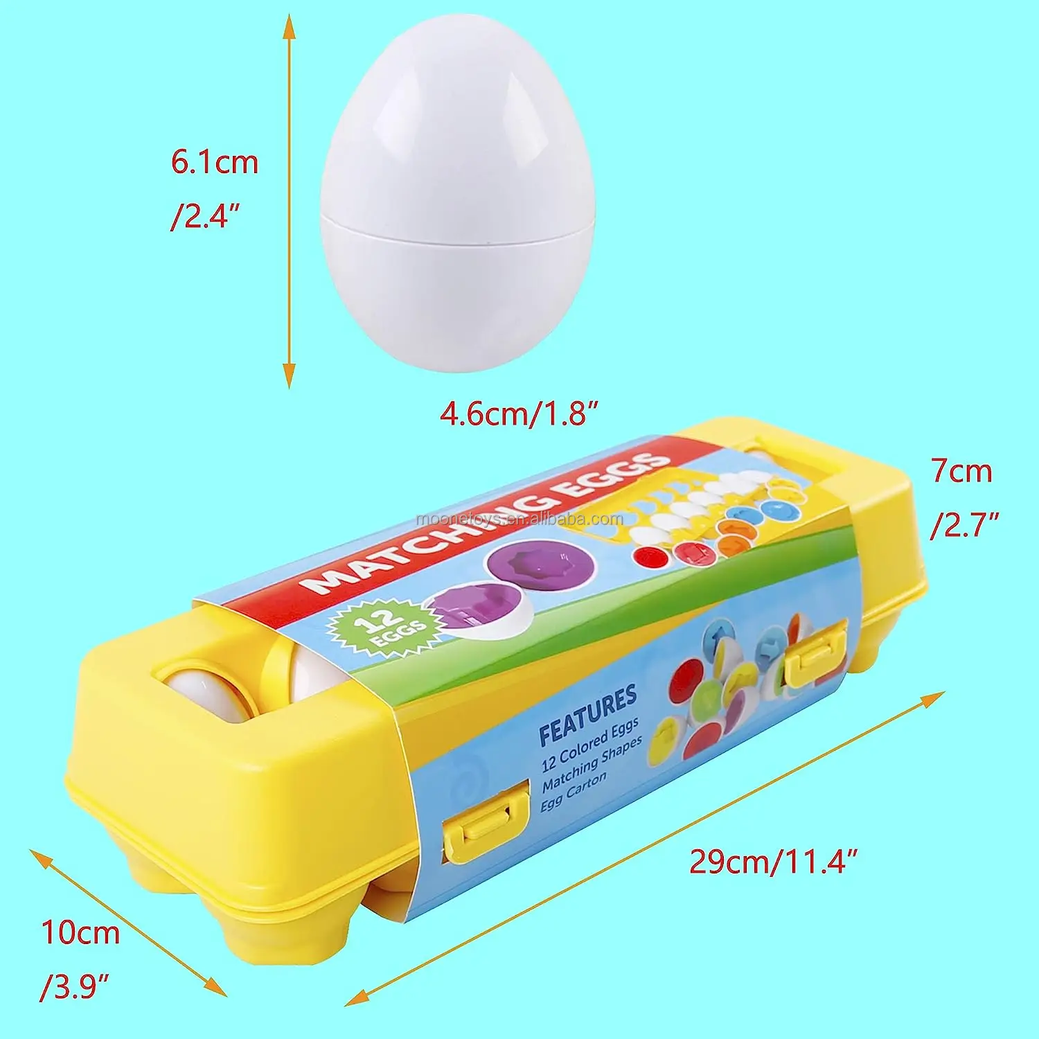 Toddlers Montessori Toys Color Recognition Shape Matching Egg Toy 12PCS Baby Educational Colorful Egg Matching Toy