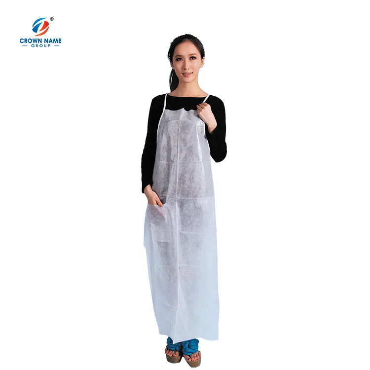 Hight quality white blue waterproof medical plastic PVC apron disposable PE apron