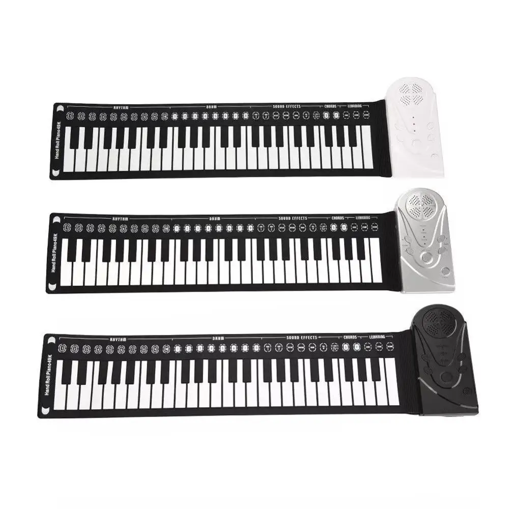 
Portable Hand Roll Piano With 49 keys Electric Digital silicone roll up piano keyboard For Beginner 