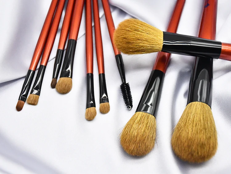 
16pcs Natural Animal Goat Synthetic Hair Red HandleMakeup Brushes Set Beauty Products for Women 