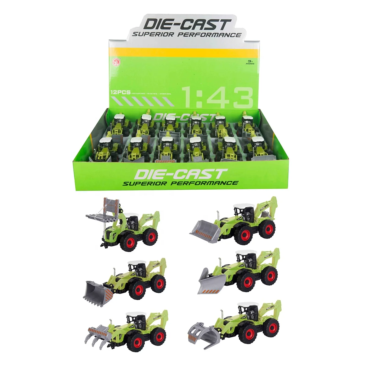 XINYU Farm Engineering Toys Die-cast Model 1:60 Scale Toys 1/43 Scale Cars & Trucks Pullback