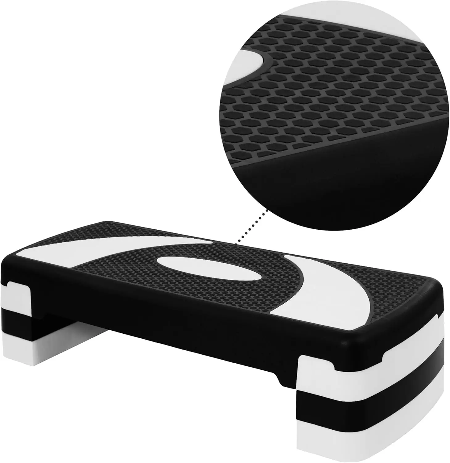 Wllshow 31-Inch Lightweight Portable Adjustable Height Workout Aerobic Stepper Step Platform Trainer with Raisers