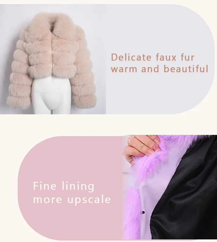 New wholesale factory supply warm  Multiple Colors faux fur coats for ladies