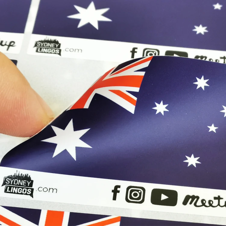 Promotion Paper Self Adhesive Custom Label Decorative Sticker Flag Die Cut Stickers