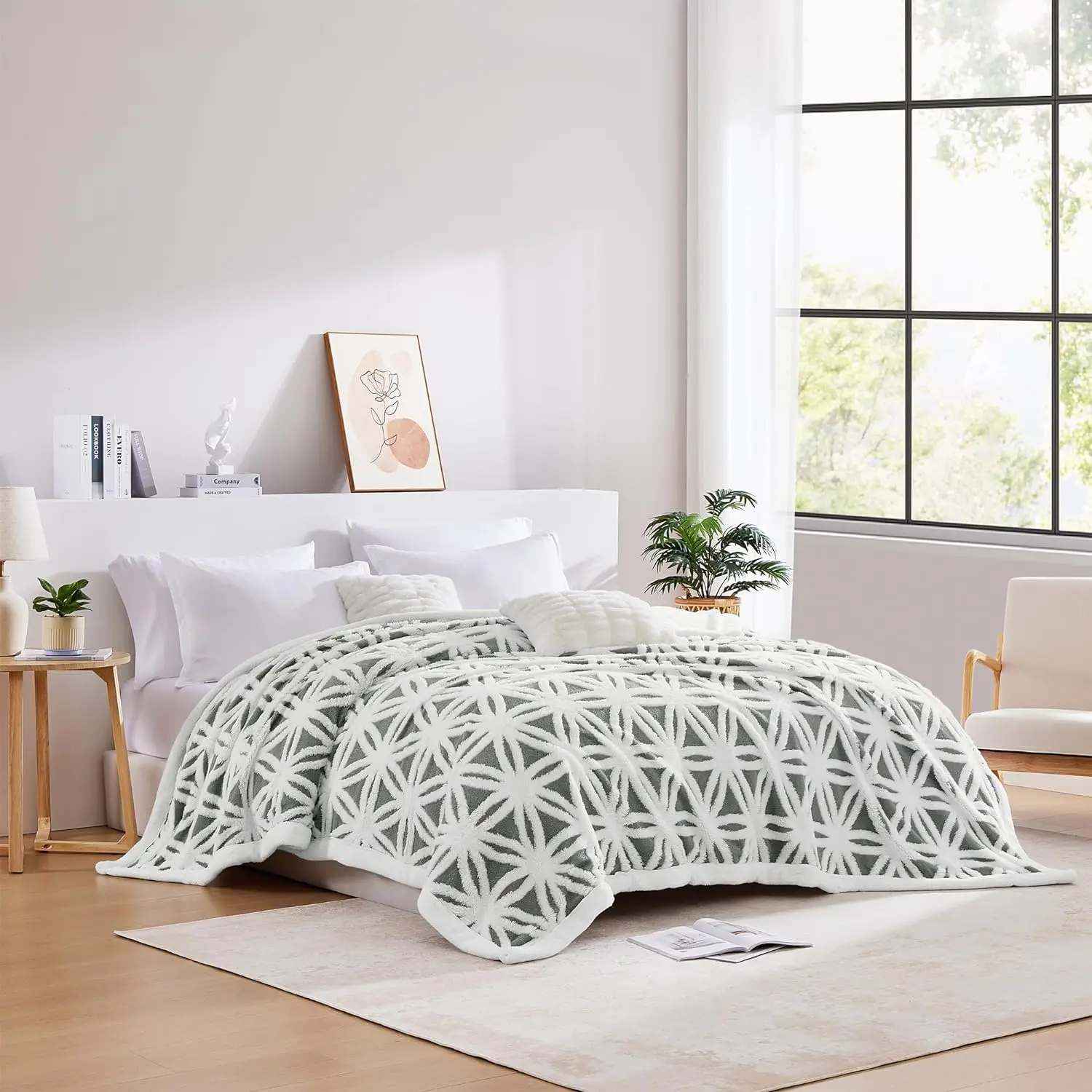 New  Soft Fuzzy Sherpa Fleece Bed Blanket King Size Thick Warm Velvet Blanket for Winter Decorative Cozy Flannel Blanket