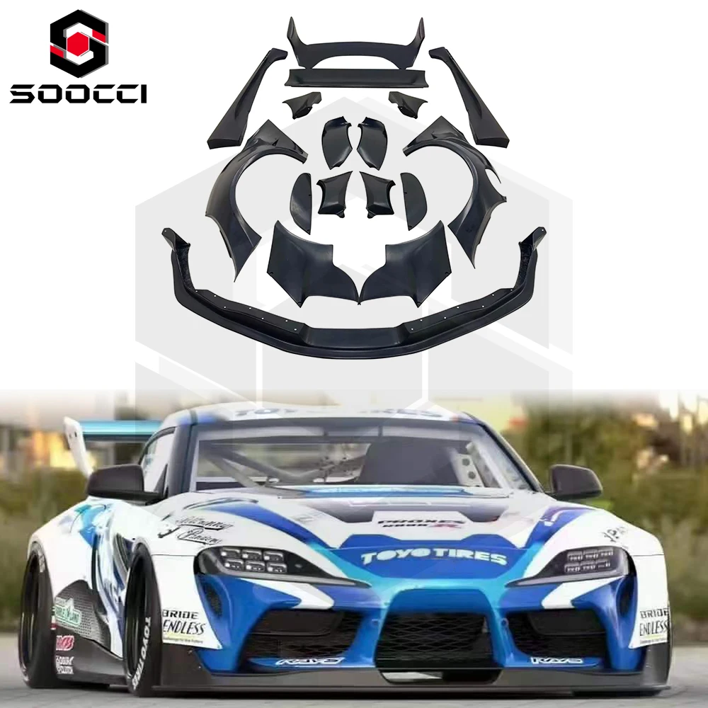 Supra A90 Rocket Bunny Style Wide Body Kit for Toyota Supra GR A90 A91 MK5 Full Wide Bodykit Front Lip Fender Side Skirt Spoiler