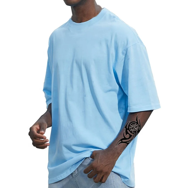 250g Heavyweight Streetwear Oversized Tshirt Custom Free Sizes High Quality 100% Cotton Hip Hop T Shirt For Men