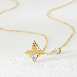 Micro inlaid bee necklace foreign trade hot firefly necklace cross border eBay European and American zircon inlaid