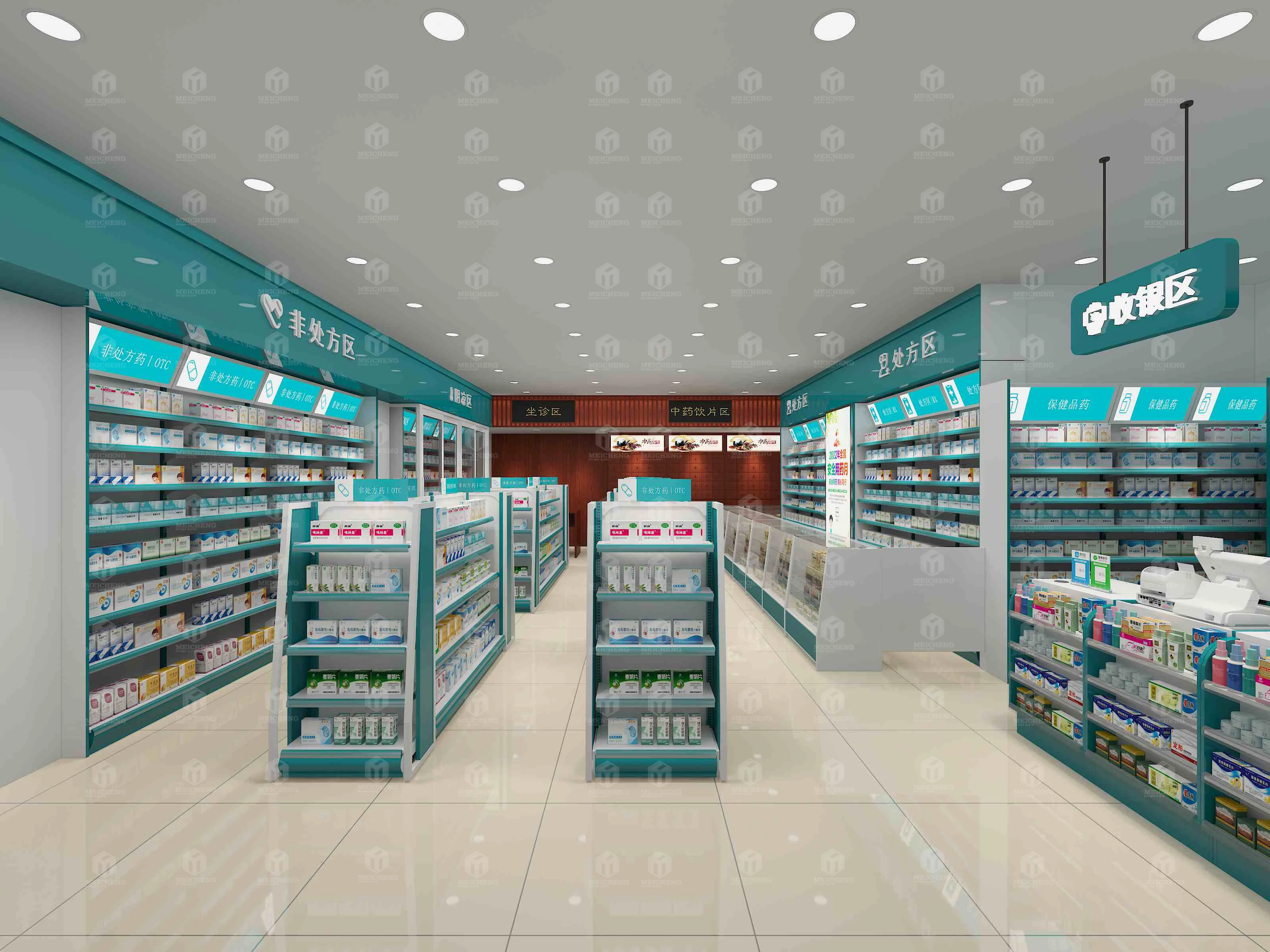 Meicheng Agent Recruitment Medical Store Racks Pharmacy Shelves Drugstore Pharmacy Medical Store Supermarket Shelves